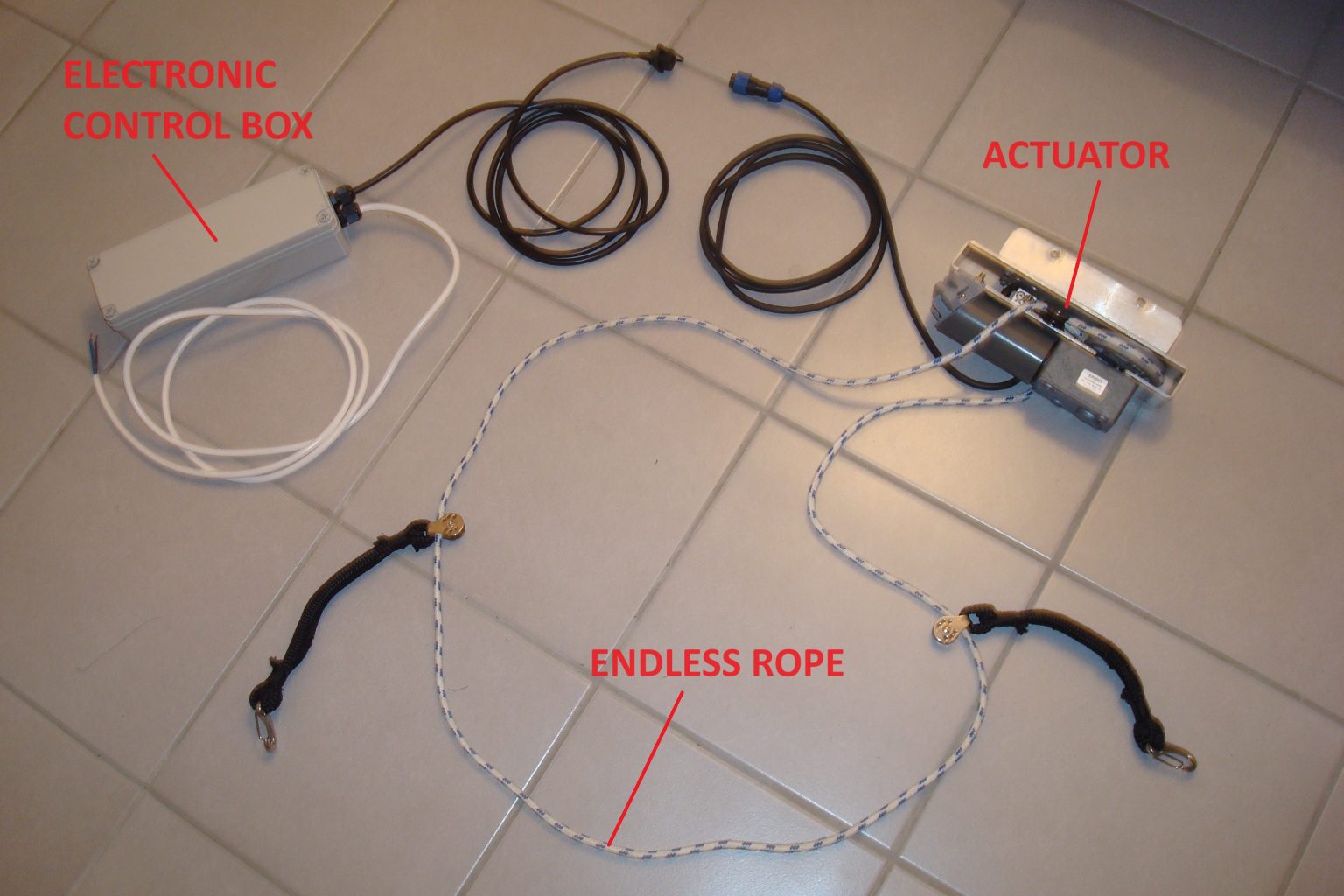 Milo autopilot overview. For boats equiped with a tiller.